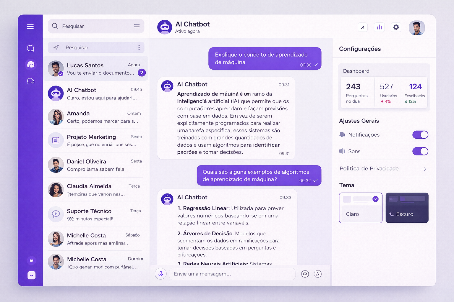 Interface do Meu Atendente de IA